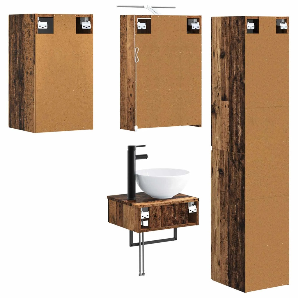 Set di mobili per il bagno 5 pcs Legno antico 3407253