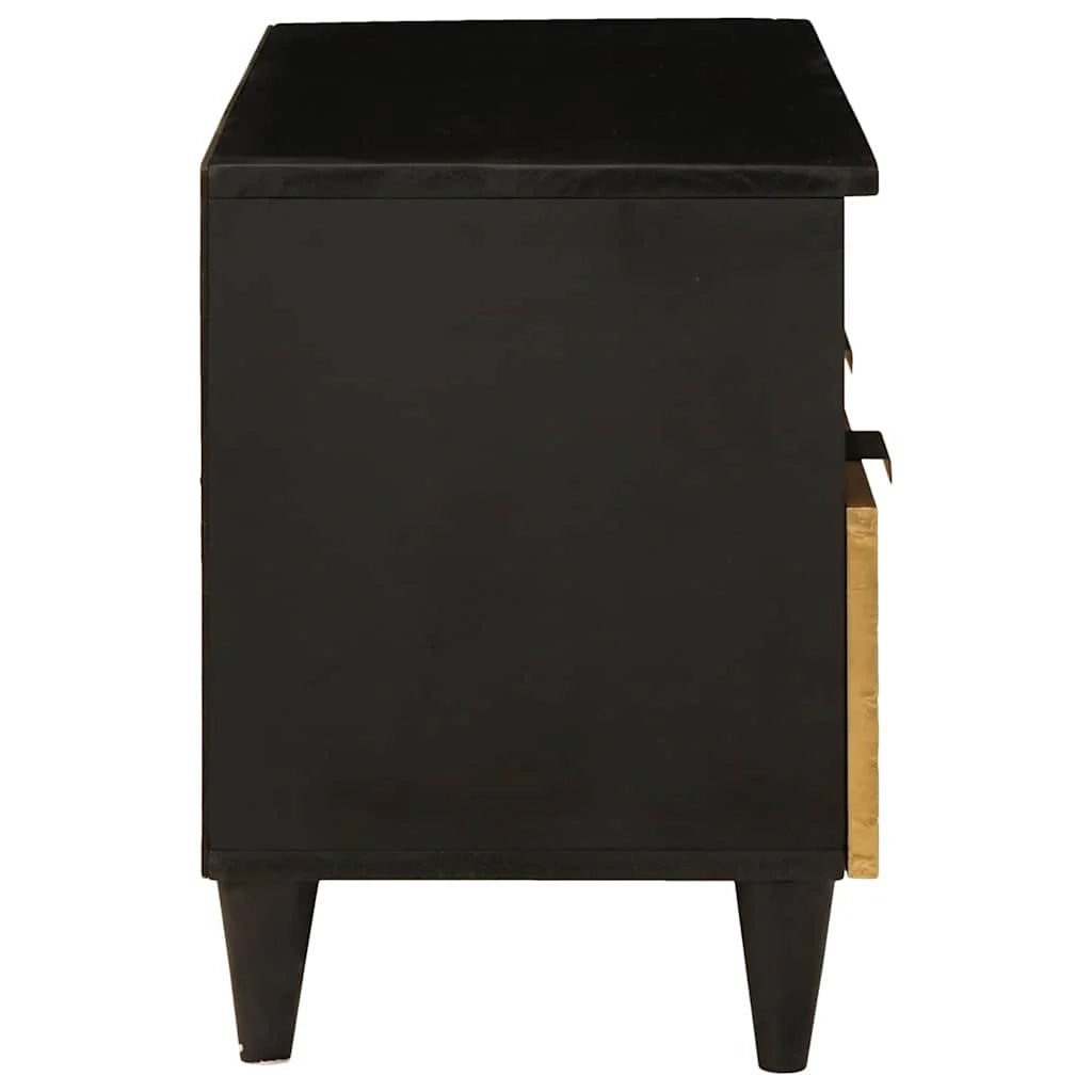 Mobile porta TV rettangolare moderno con pratico contenitore 70 x 33 x 46 cm in legno ingegnerizzato nero 02_0057757