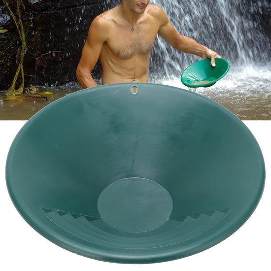 Strumento per panning d'oro - 260mm - Plastica - Panna per panning - Adatto per principianti - Verde