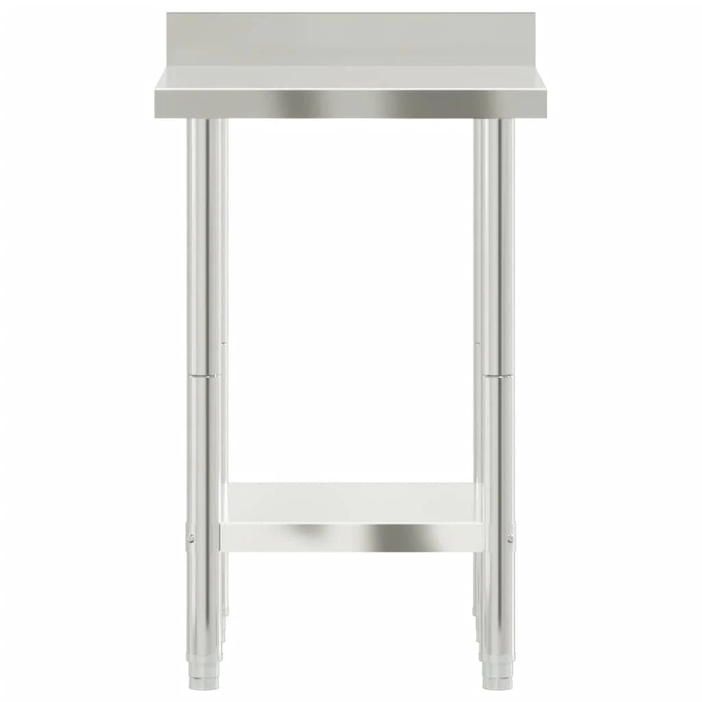 Tavolo da lavoro professionale da cucina con alzatina 55 x 55 x 93 cm acciaio inox 02_0045409