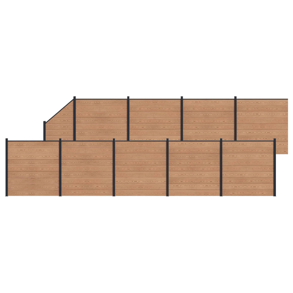 Pannello di Recinzione 10 pcs WPC e Alluminio Marrone 3429392