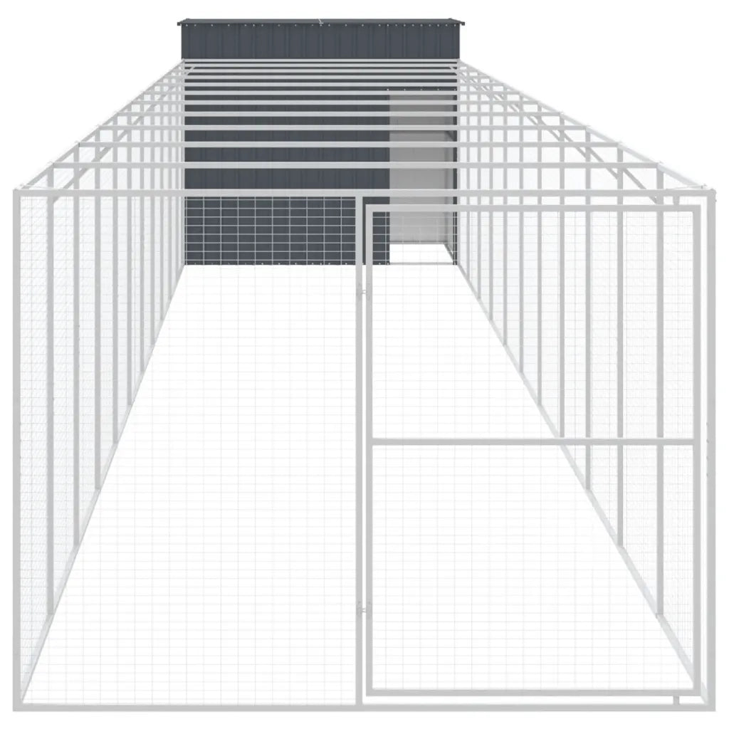 Casetta Cani con Corsa Antracite 214x1273x181cm Acciaio Zincatocod mxl 93745