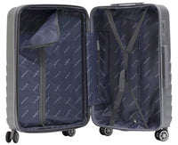 Set 3 Valigie Trolley Rigide in ABS 4 Ruote TSA Ravizzoni Titanio Silver