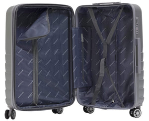 Set 3 Valigie Trolley Rigide in ABS 4 Ruote TSA Ravizzoni Titanio Silver