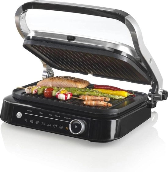 Grill a contatto con piastre rimovibili - Panini grill - Tostapane - Grill - Apparecchio a contatto - Piastre rimovibili - Facile da pulire - Apparecchio grill - Vari programmi