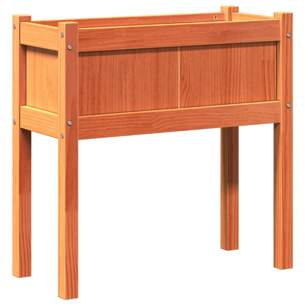 Fioriera Giardino-Vaso da Esterno-Contenitore per Piante Gambe Marrone Cera 70x31x70 cm Massello Pino
