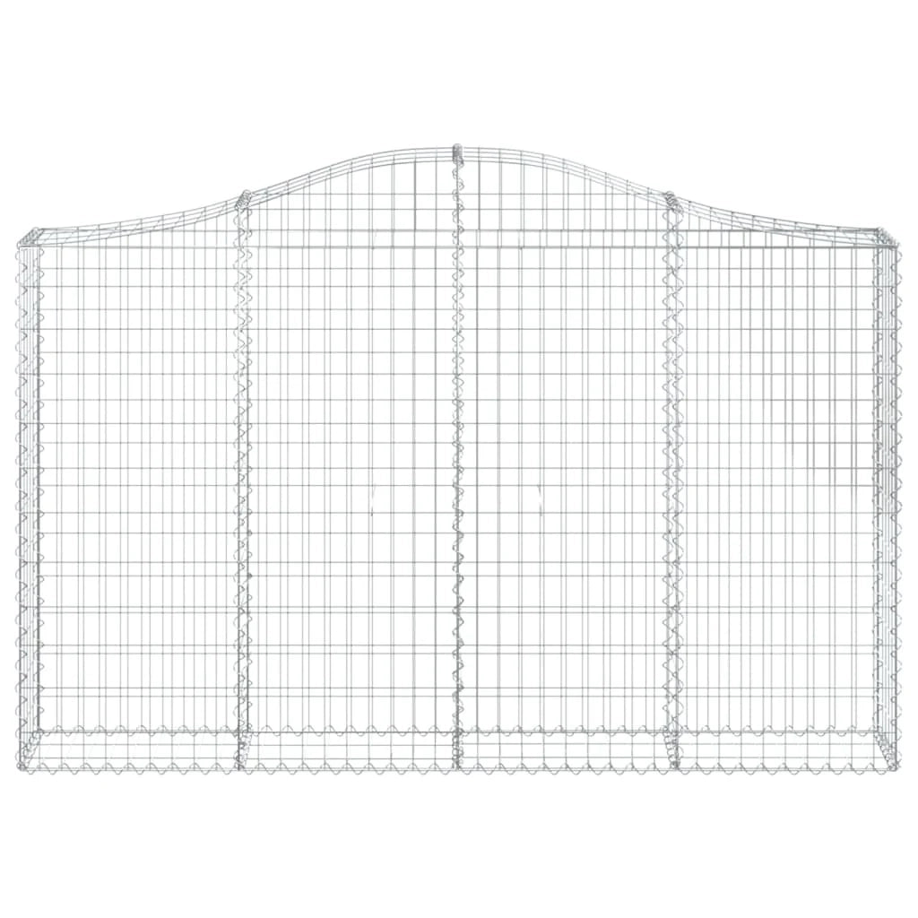 Set 2 cestini per gabbioni recinzione a gabbia muro di contenimento ad arco 200 x 30 x 120/140 cm ferro zincato Argento 02_0041329