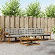 Set di divani da esterno 5 pcs Grigio Naturale e Chiaro