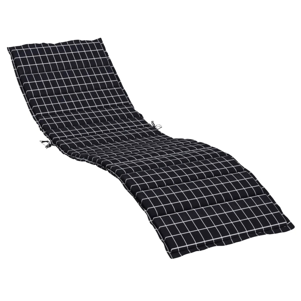 Cuscino per Lettino con Motivo a Quadri Nero in Tessuto Oxford 361400