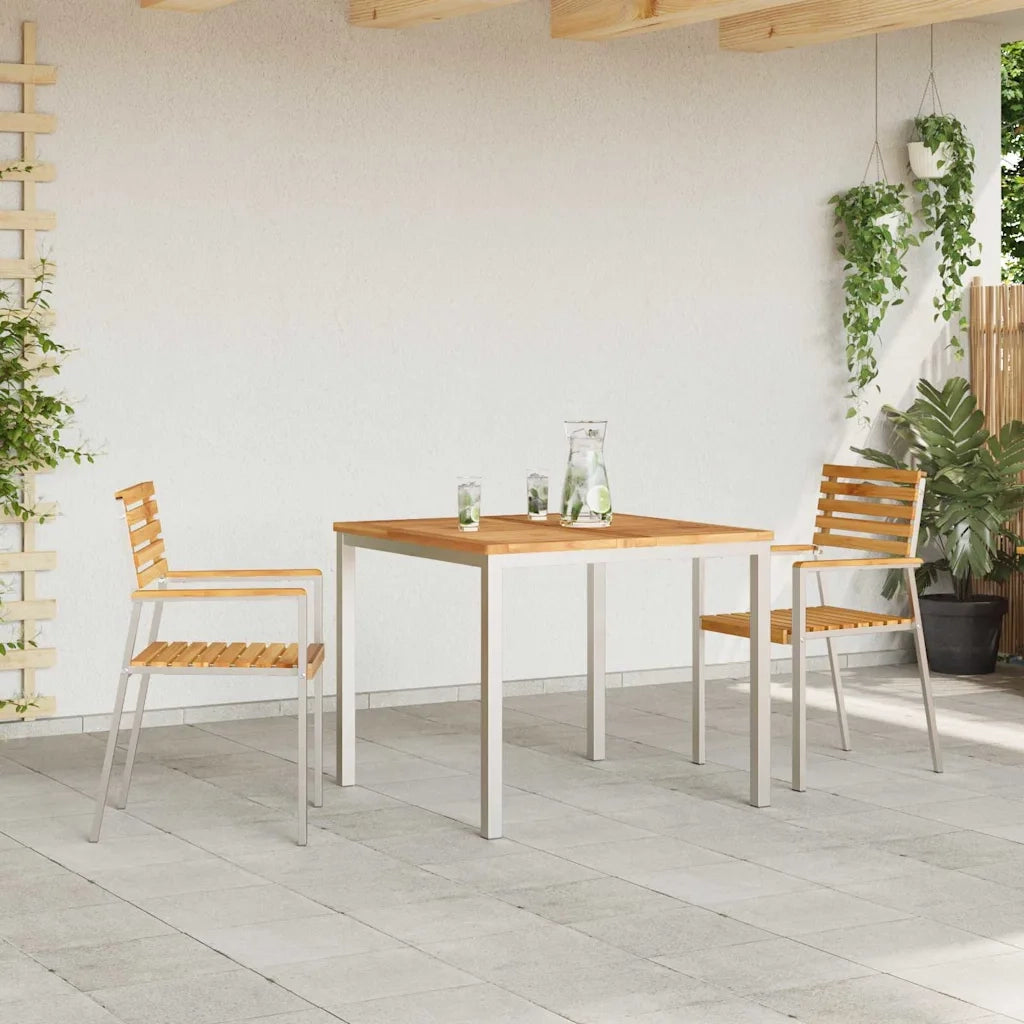 Set da Pranzo per Giardino 3 pcs Marrone Legno di teak solido 3334781