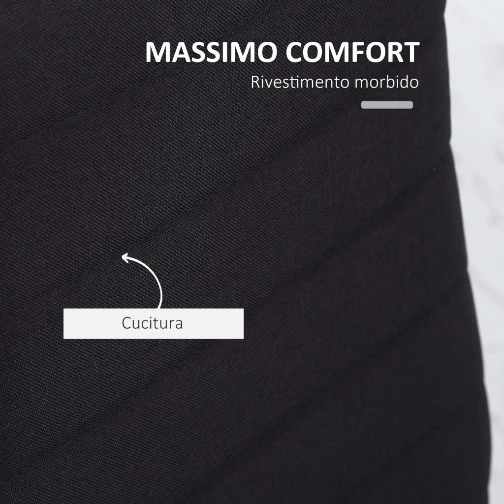 EasyComfort Set 4 Sedie Imbottite per Soggiorno o Sala da Pranzo, Sedie da Cucina Moderne, in Metallo e Tessuto Nero