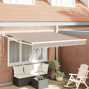 Tenda retrattile-Tenda parasole per balcone Beige 350 x 250 cm Poliestere e Alluminio 856916