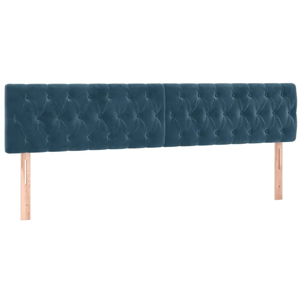 Letto a Molle con Materasso e LED Blu Scuro 180x200 cm
