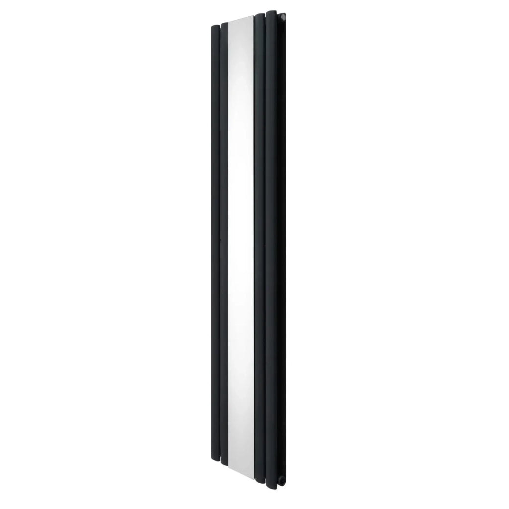 Radiatore Ovale a Specchio a Doppia Colonna Verticale Grigio Antracite 1800mm x 380mm