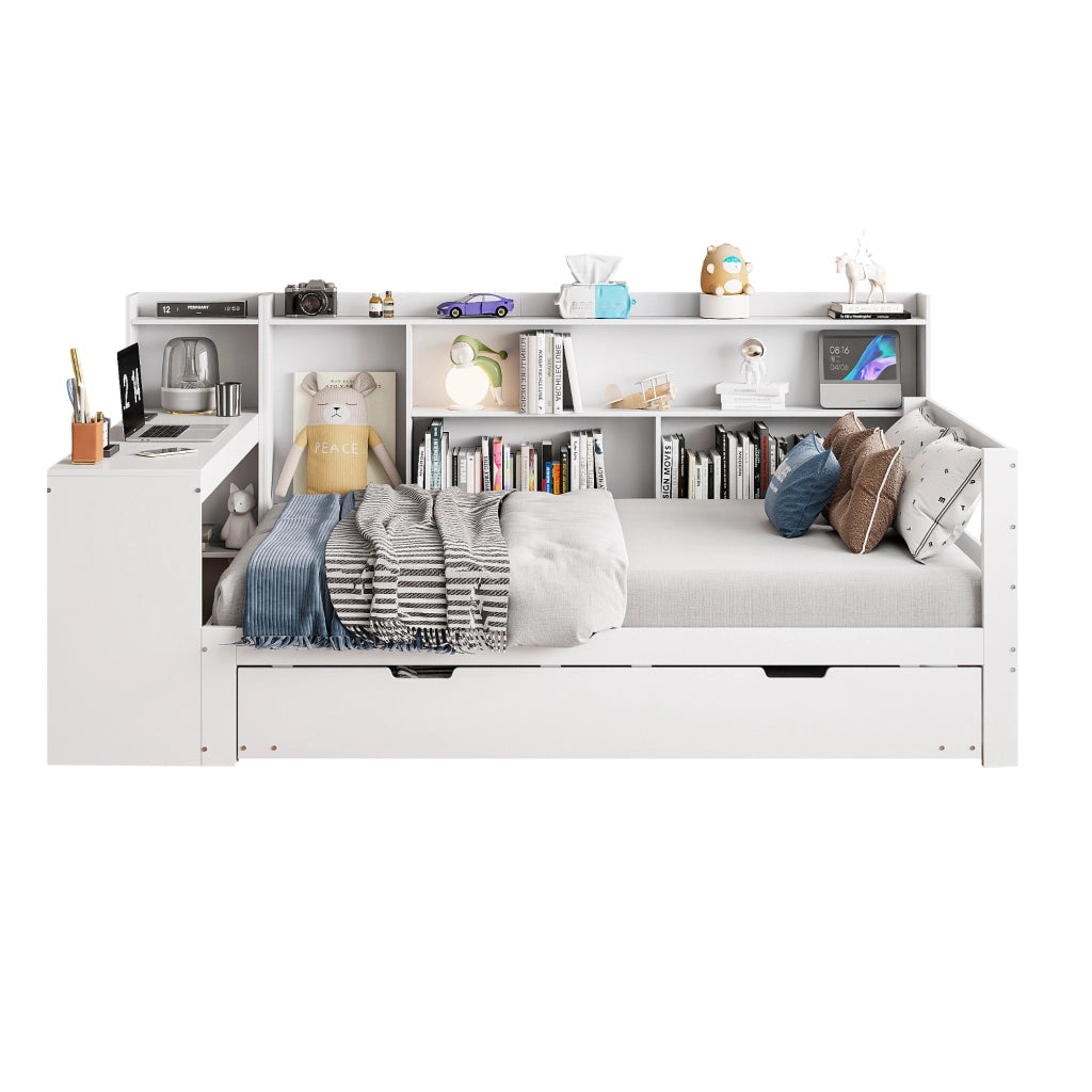 Letto divano multifunzione legno bianco 90x200 cm
