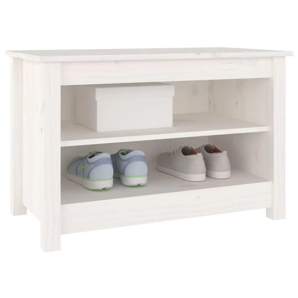 Scarpiera | Mobile per scarpe Bianca 70x38x45,5 cm in Legno Massello di Pino