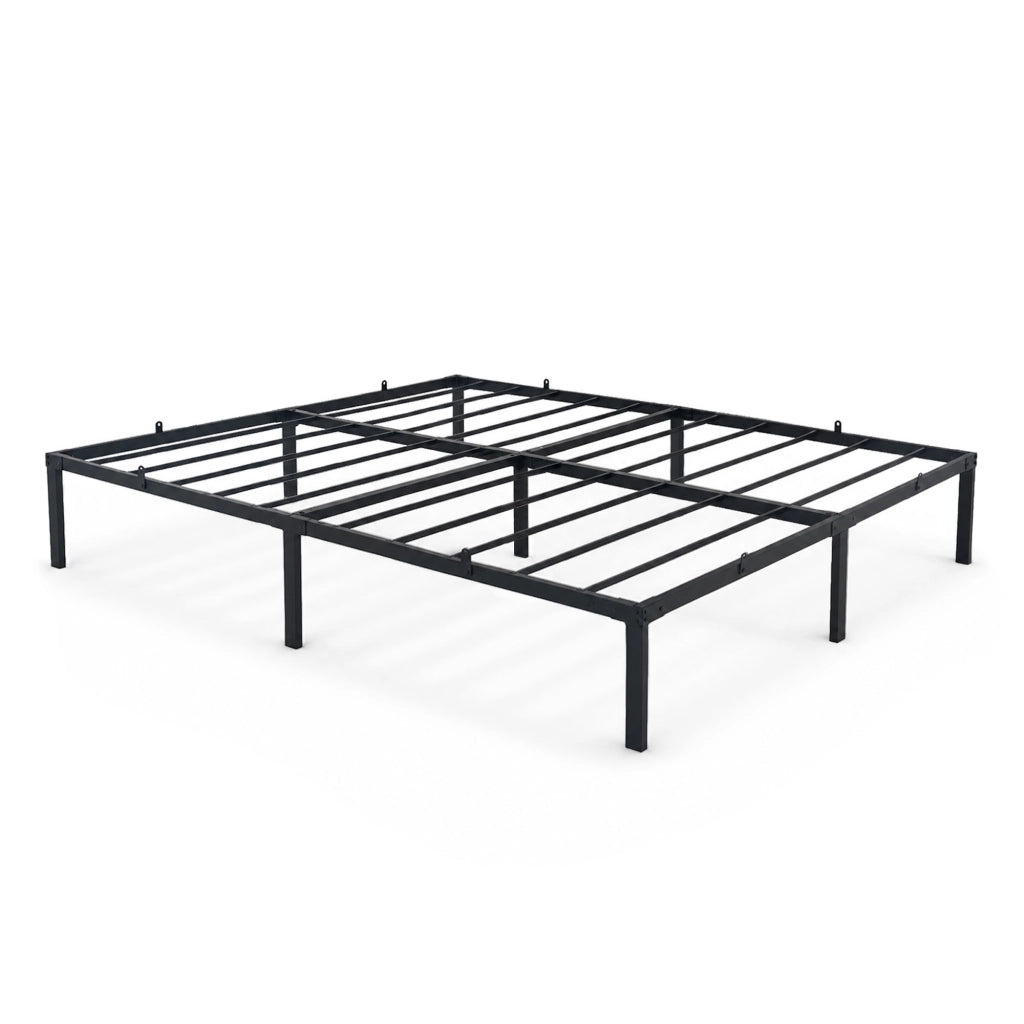 Struttura Letto Pieghevole in Metallo Rete a Doghe 160x200 cm Nero Letto per Ospiti 9 Gambe 20 Doghe