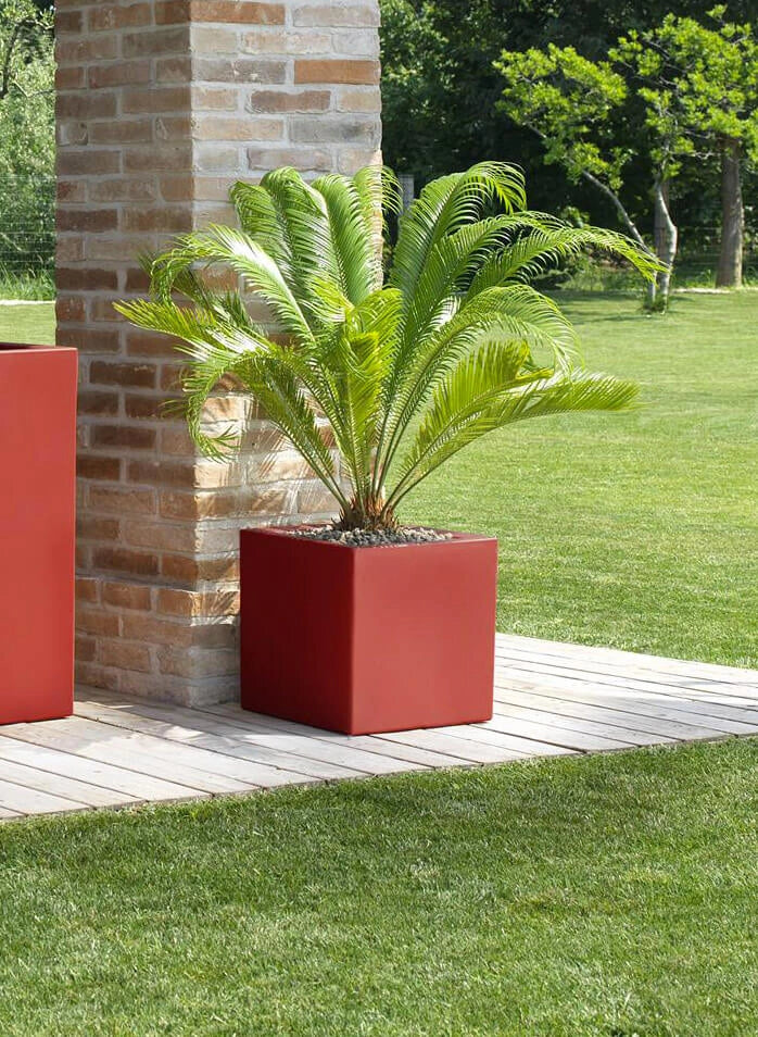 Vaso 40x40x40cm in Resina Tulli Schio Cubo Essential 40 Bronzo