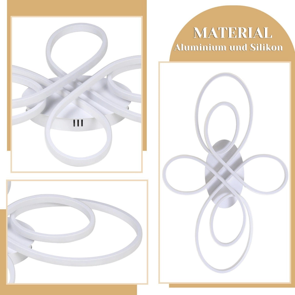ZMH Lampada da soffitto plafoniera LED bianca dimmerabile 78W 80cm stile moderno telecomando per soggiorno