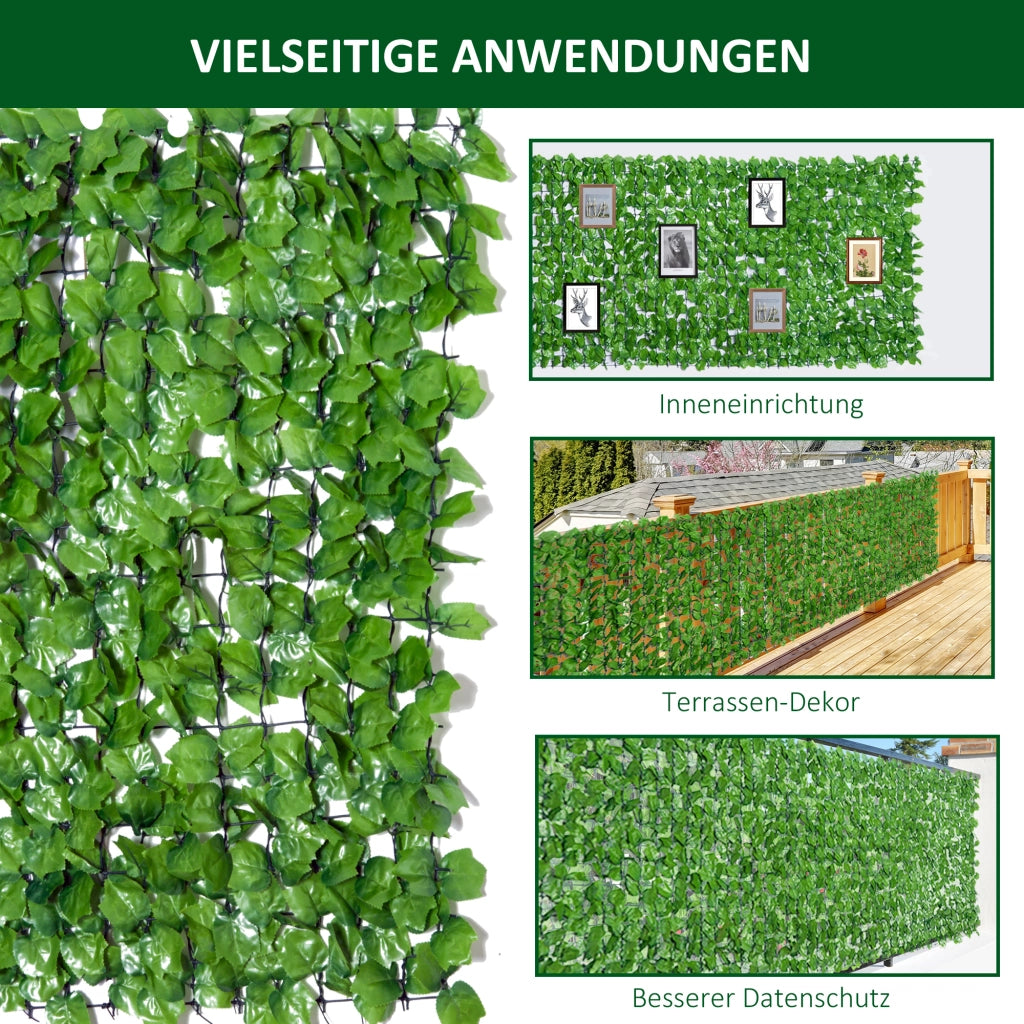 SIEPE ARTIFICIALE 300x100 cm Verde Chiaro in PE e Tessuto