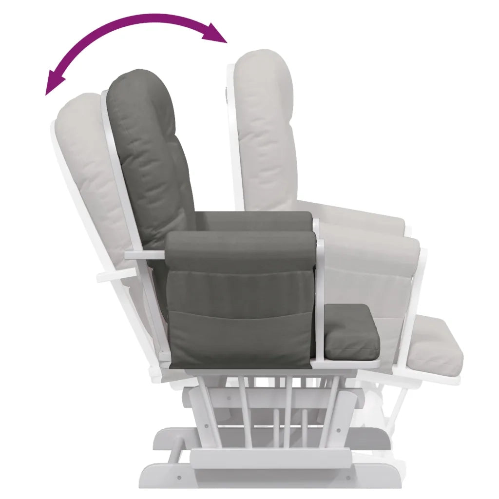 Poltrona | Sedia Relax Glider con Sgabello Grigio Scuro in Tessuto