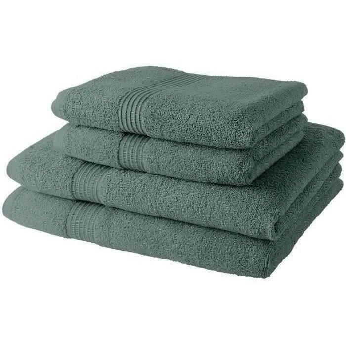 2 asciugamani bagno TODAY 50x90 + 2 teli bagno 70x130 cm 100% Cotone - Celadon