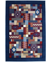 Tappeto passatoia ROYAL GAMMA 2064 BLU AZZURRO cm.100x150 arredo salotto disegno moderno geometrico arredo casa