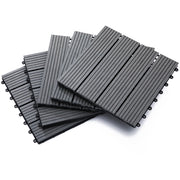 EasyComfort Set 11 Piastrelle per Esterni ad Incastro Antiscivolo in HDPE Riciclato, 30x30x2.2 cm, Grigio
