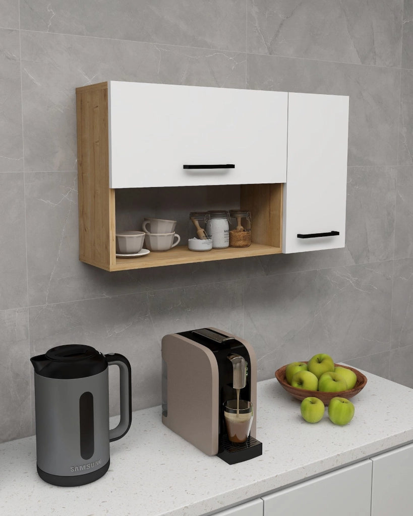 Credenza in legno "Akasya" - 90 x 24 x 52 cm - Bianco