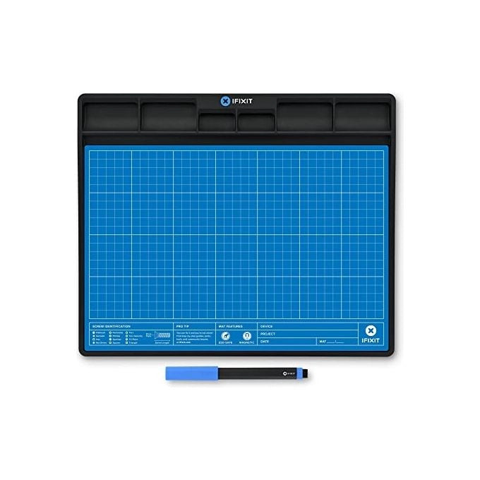 IFixit EU145491-1 FixMat Tappetino Magnetico Impilabile Antistatico con Stilo 30x25 cm colore Nero Blu Bianco