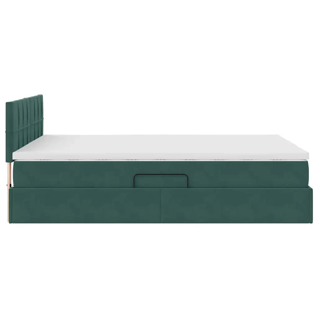 Letto con Contenitore Verde Scuro 140 x 200 cm Velluto 3370764
