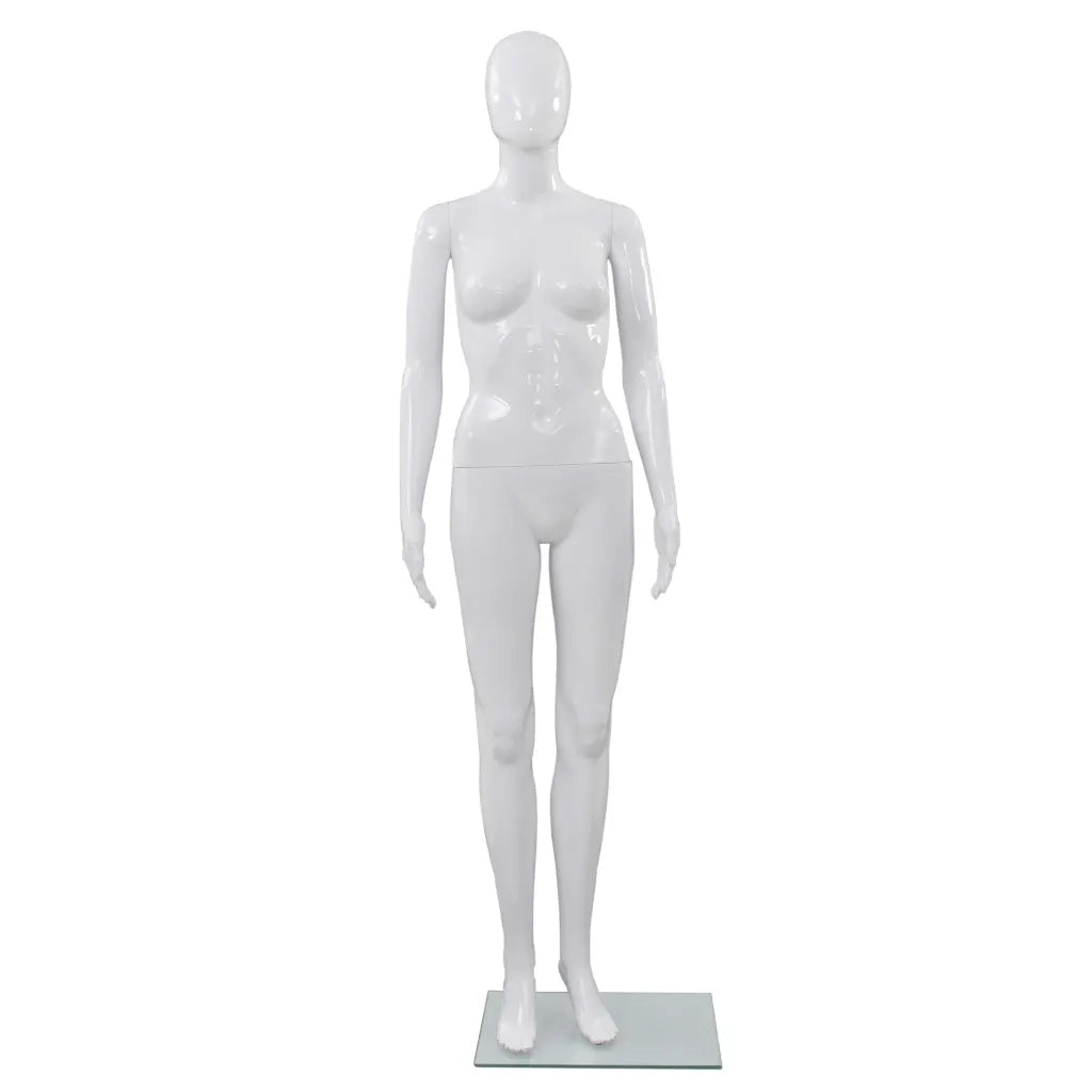 Manichino Donna Figura Intera Base in Vetro 175cm Bianco Lucido CFW7792411