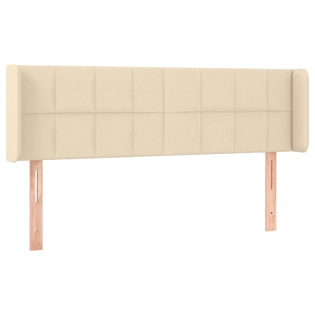 Testiera | Testata ad Orecchio Crema 147x16x78/88 cm in Tessuto