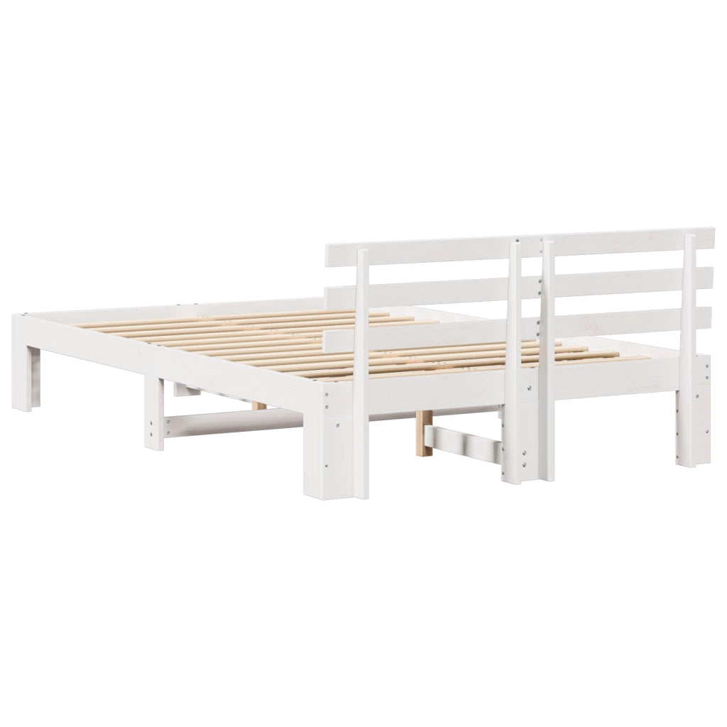 Letto in legno di pino Bianco Legno massello di pino 120 x 190 cm