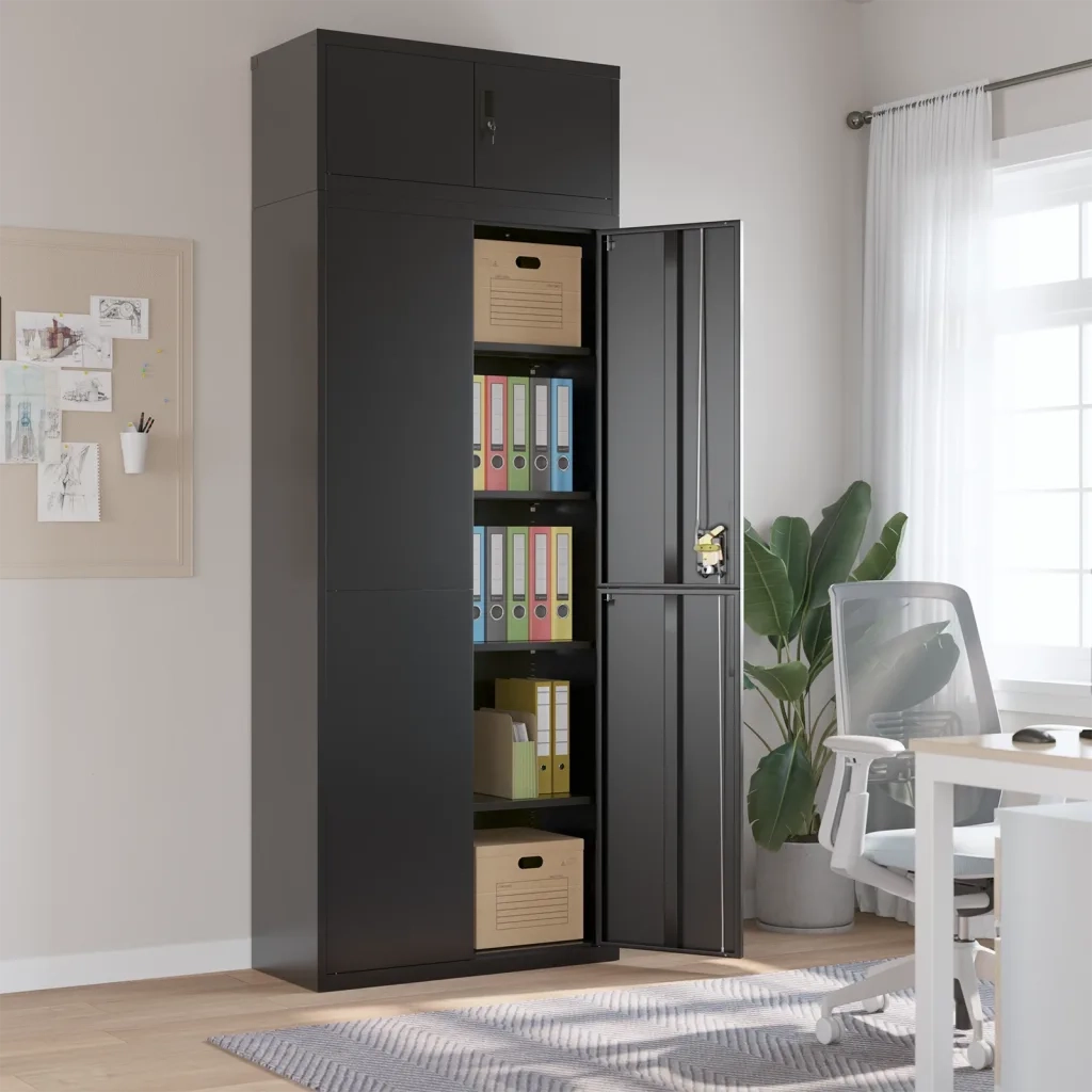 Armadio Classificatore Nero 90x40x240 cm in Acciaio 3188327