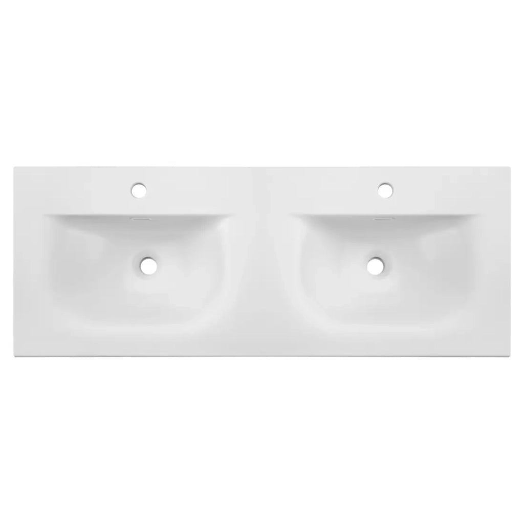 Lavabo da incasso VELOA 120 cm doppio lavabo ceramica bianco lucido design