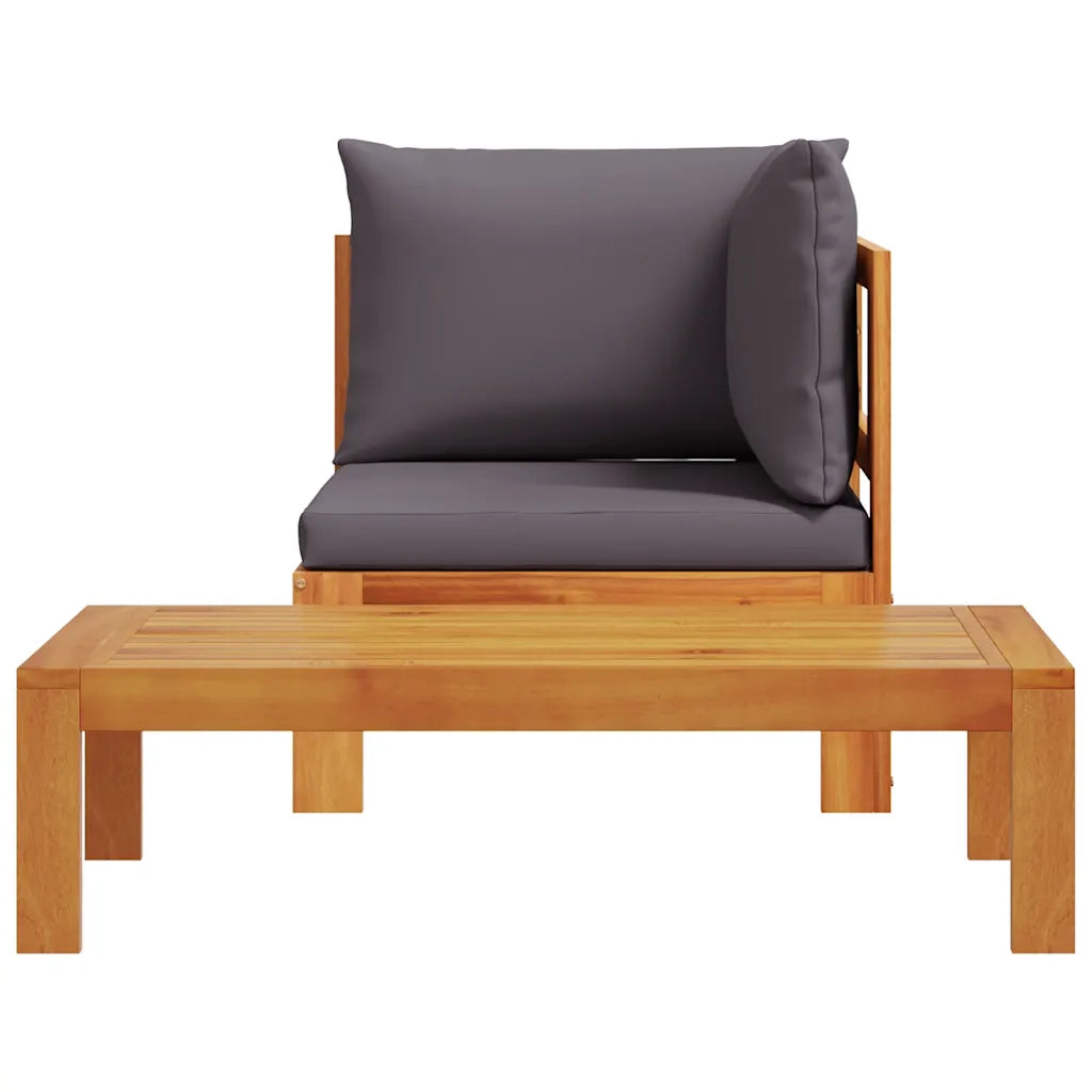 Set Divani da Giardino 2pz con Cuscini Legno Massello di Acacia 367632