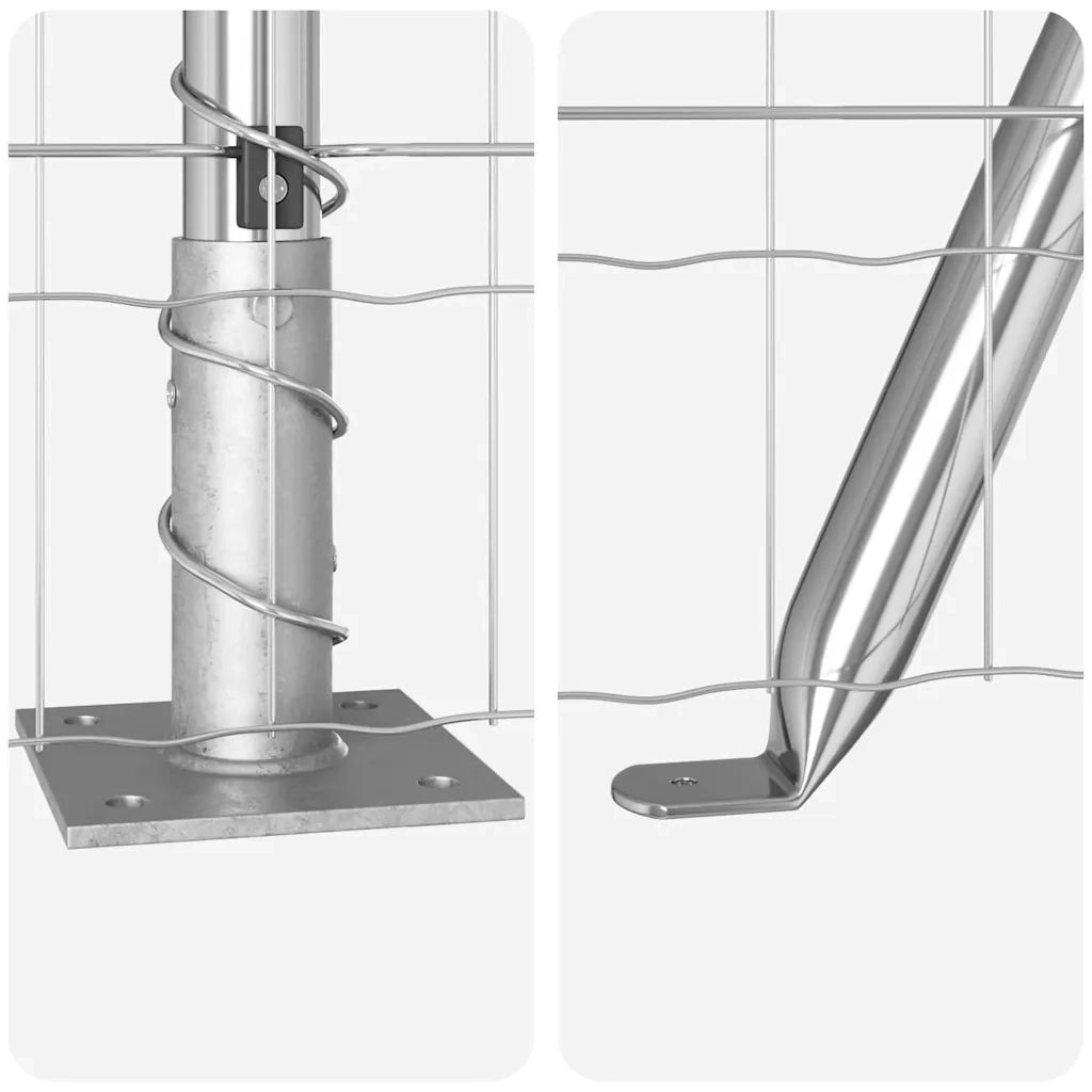 Recinzione da Giardino | Recinzione con Posto Argento 0,6 x 50 m Acciaio
