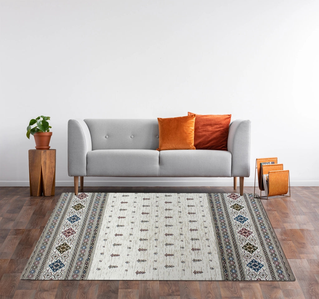 Tappeto Arredo Moderno Morbido in Ciniglia Ingresso Antiscivolo Prodotto Italiano  Soggiorno Camera Salotto Disegni Piazzati Cotone Varie Misure Grande Loom/Fango - 65x175 cm