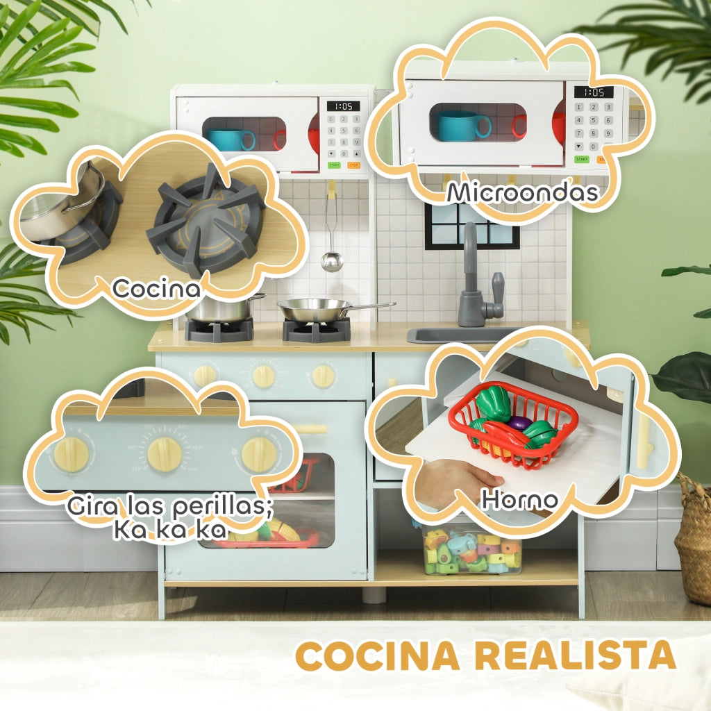Casetta da Cucina per Bambini con Accessori ¨C Minimal ¨C Blu