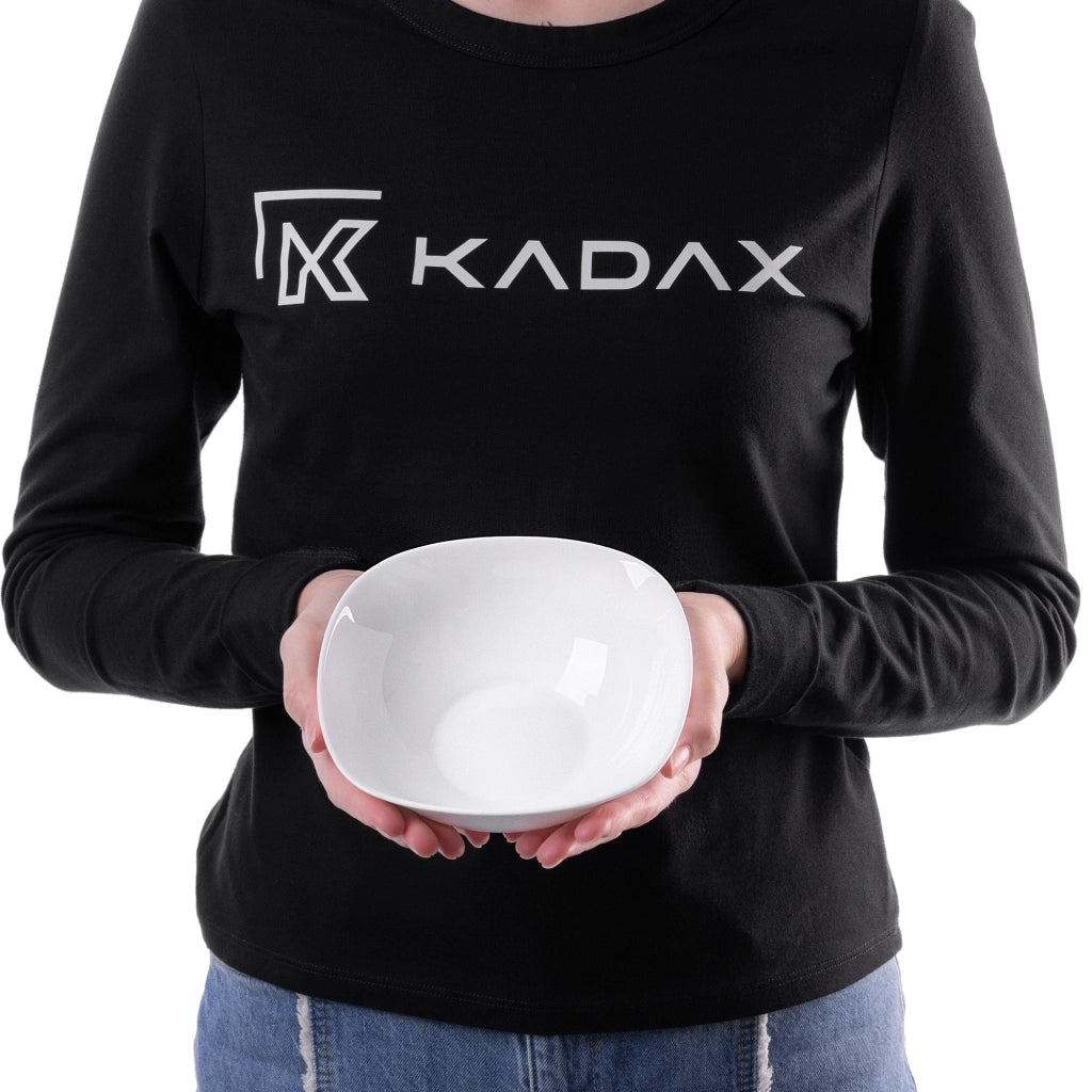 Ciotola in vetro KADAX per insalata, snack, insalata, 16 cm, ciotola per zuppa, bianca