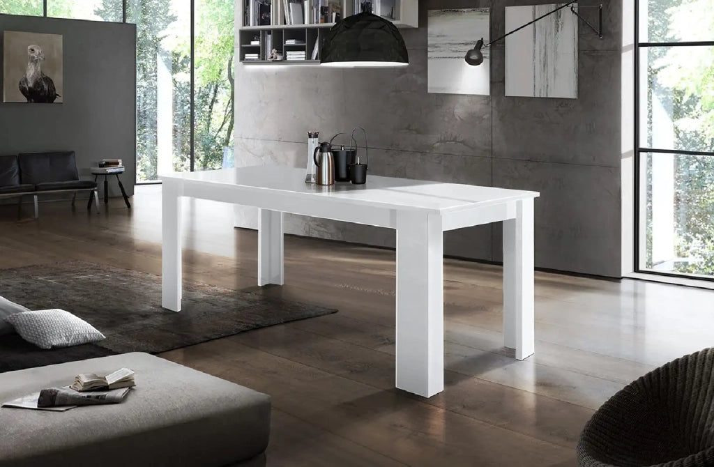 Tavolo da pranzo bianco allungabile 90x160-210 design moderno bianco Jesi Long