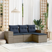 Salotto da Giardino-Set Divani da Giardino 4 pz con Cuscini Grigio in Polyrattan 245844
