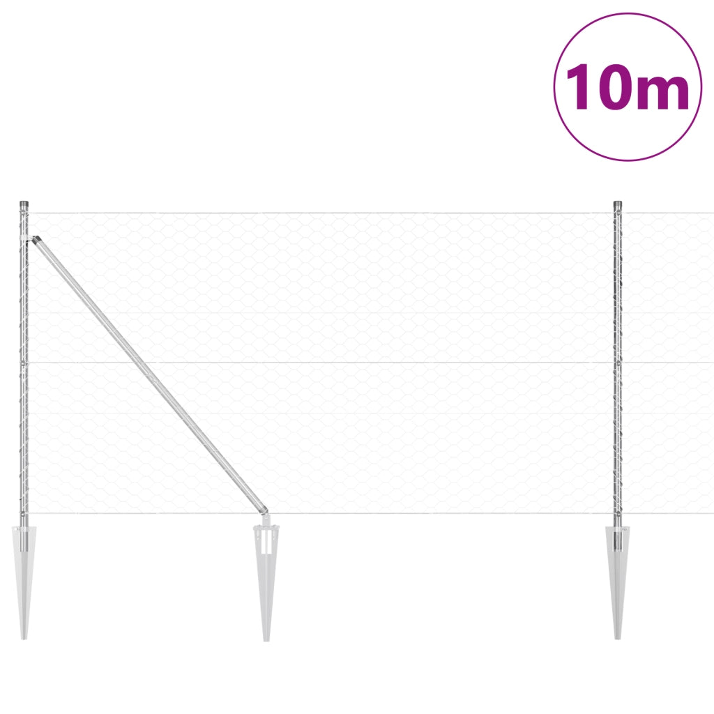 Recinzione Esagonale 1,2x10 m Acciaio Zincato
