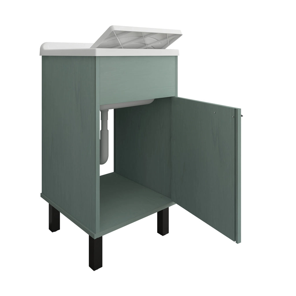 Mobile Lavatoio Smeraldo 45x50x85 cm con Vasca in PP Struttura in PVC Verde Scuro