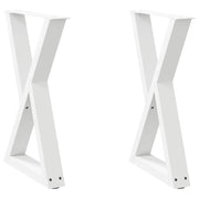 Gambe per tavolo da pranzo 2 pz bianche 60x(72-73,3) cm in acciaio 4012721