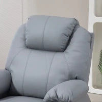 Poltrona Alzapersona Reclinabile fino a 135° con 8 Punti Massaggio, Telecomando e Poggiapiedi, 88x99x106 cm, Grigio