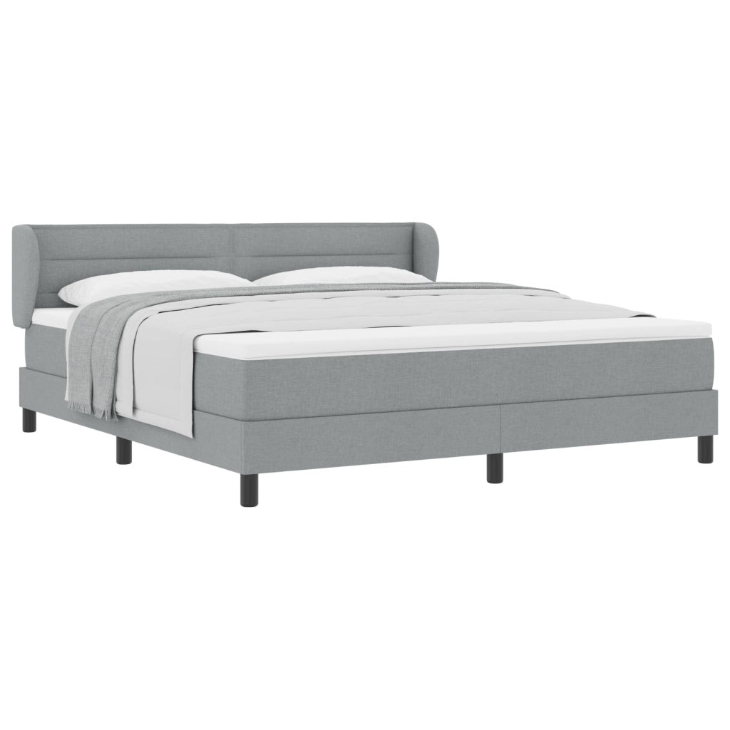 Letto Box Spring con Materasso  Grigio Chiaro 180x200 cm Tessuto