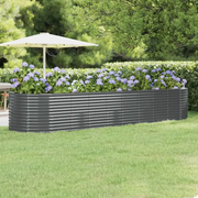 Letto da Giardino in Acciaio Zincato 396x100x68 cm Antracite 319076