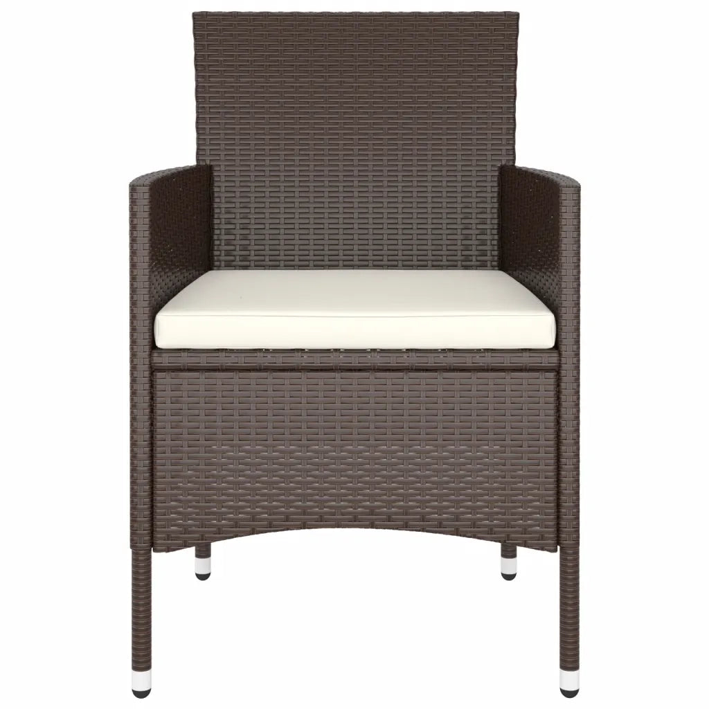 Set da Pranzo per Giardino 5 pz | Set Salotto da Giardino in Polyrattan Marrone